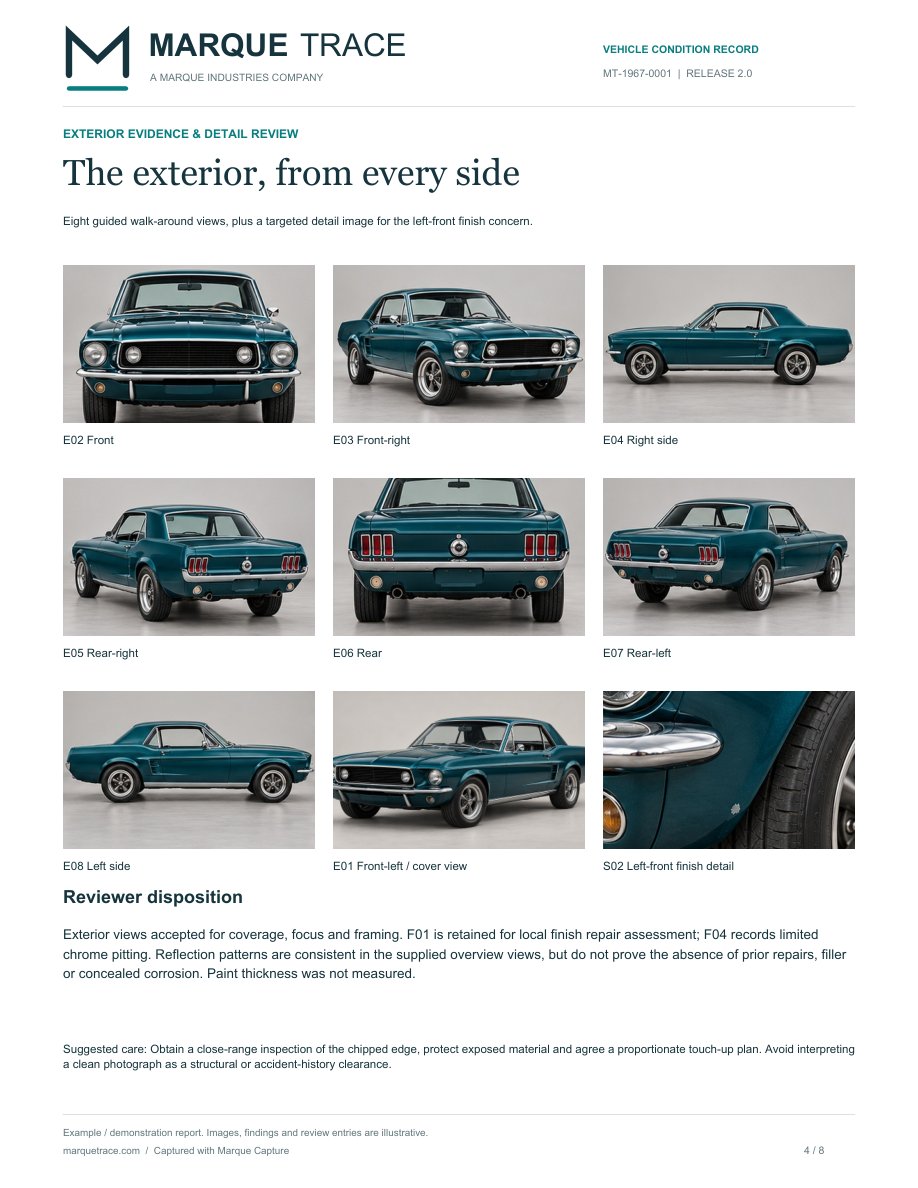 Page 4: Exterior evidence. Open the PDF for selectable text and full detail.